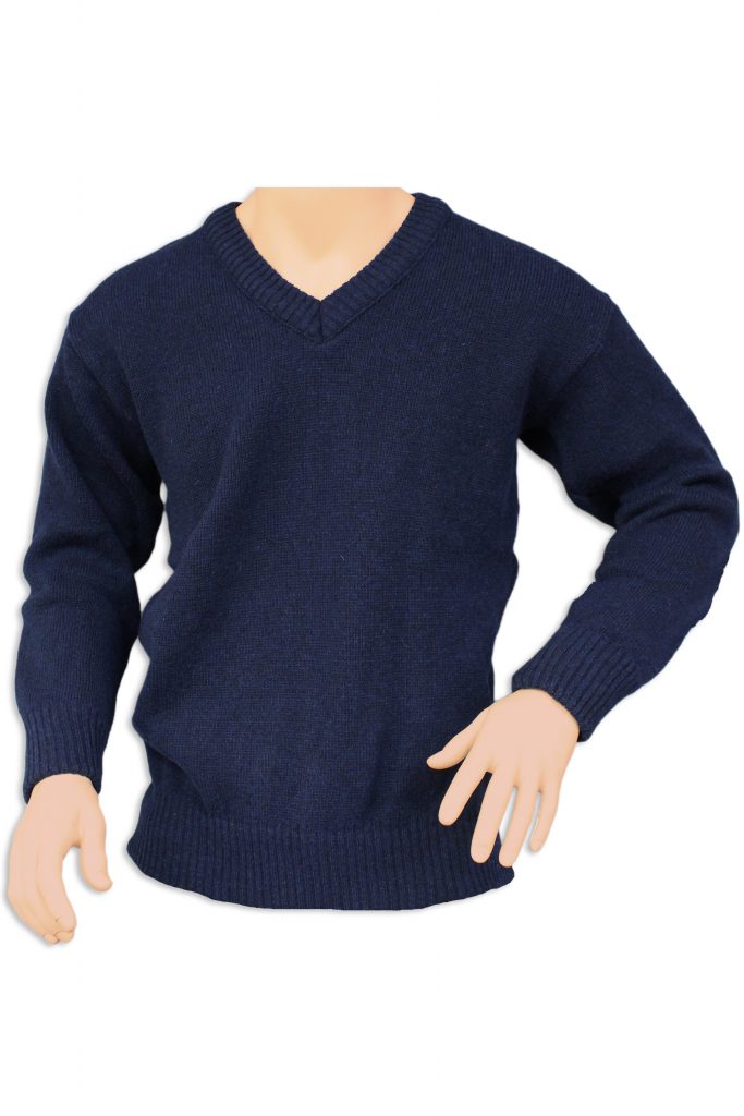 A vee neck jumper OUTDOOR jumper in a navy blue colour.