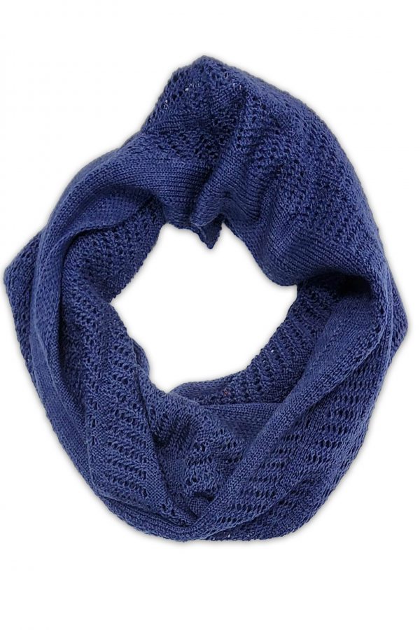 Australian Merino Wool Infinity Scarf in Blue Mix Branberry