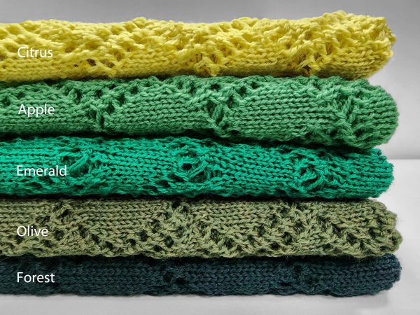 Branberry Wool Vintage Infinity scarf stack in Green tones