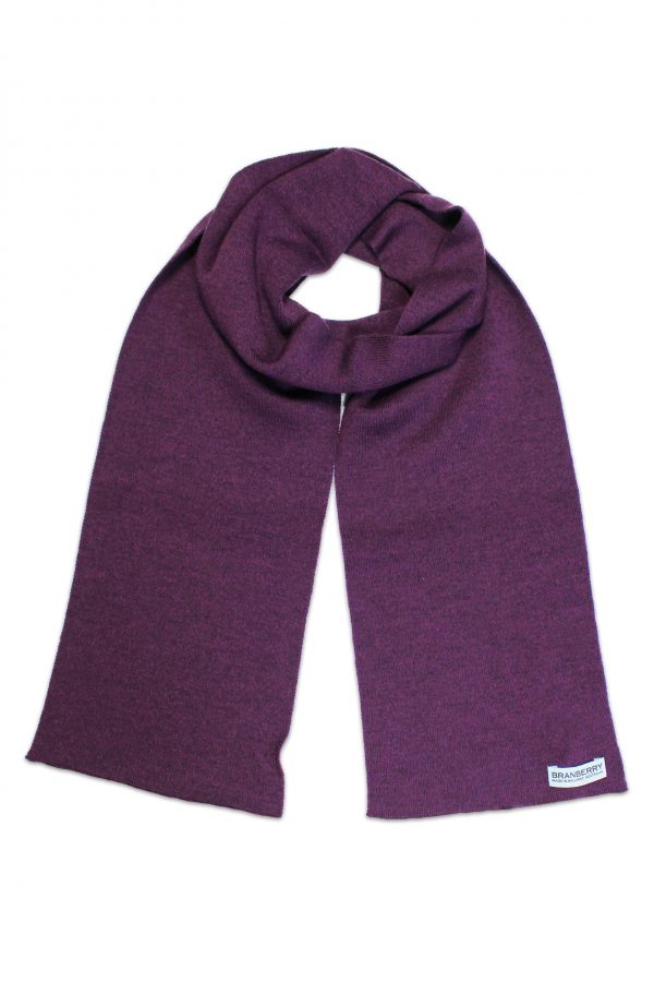An Australian Made, Plain Adult Unisex Scarf in Currant, made from Pure Australian Merino Wool