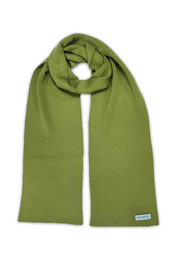 An Australian Made, Plain Adult Unisex Scarf in Bright Leaf Green made from Pure Australian Merino Wool