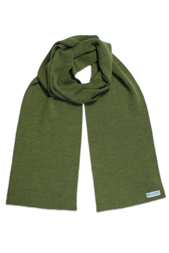 Plain Adult Unisex Scarf in Olive Green, made from Pure Australian Merino Wool