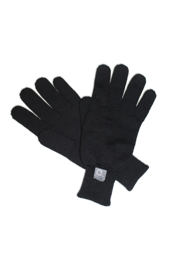 Black Pure Australian Merino Wool Knitted Gloves fanned out